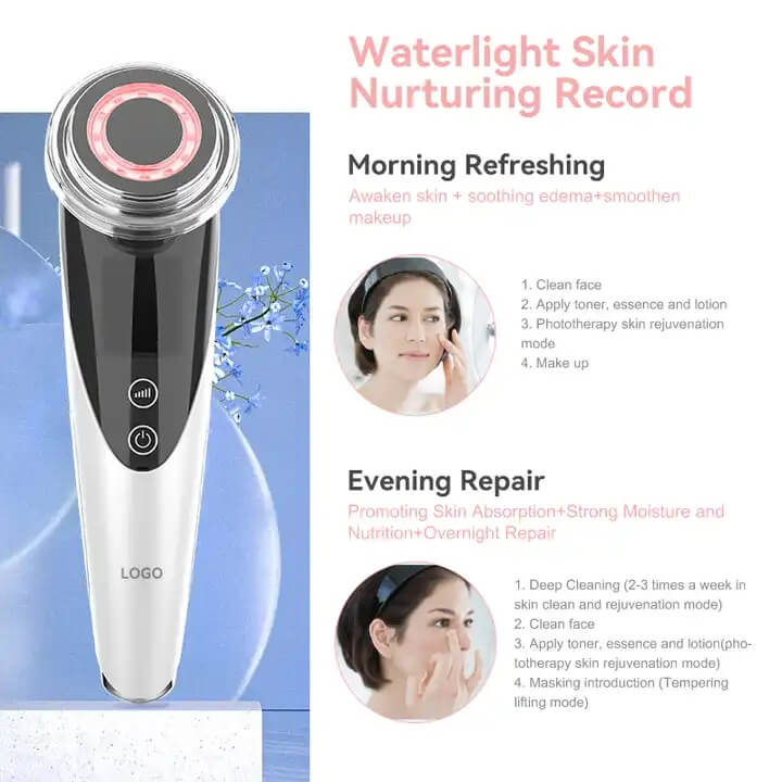 SKB-1809 4 in 1 home use galvanic ion pores cleansing face lifting LED photon eye care massager