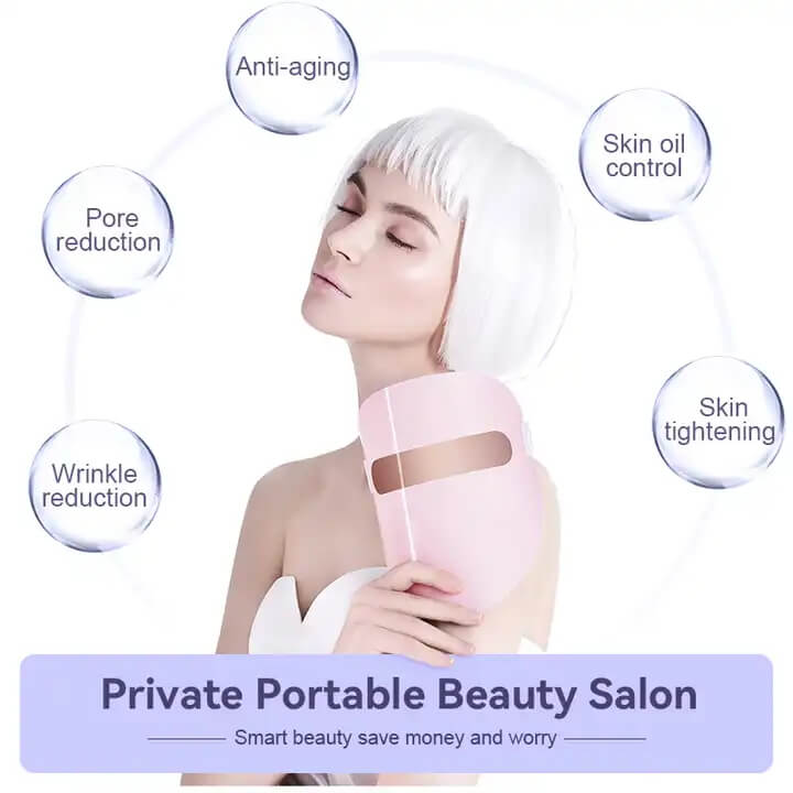 SKB-1818P Beauty care wireless colorful light therapy led facial therapy mask